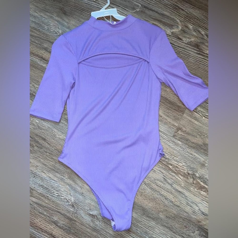 Peach Love California Lavender Ribbed Bodysuit💜 NWT size:small